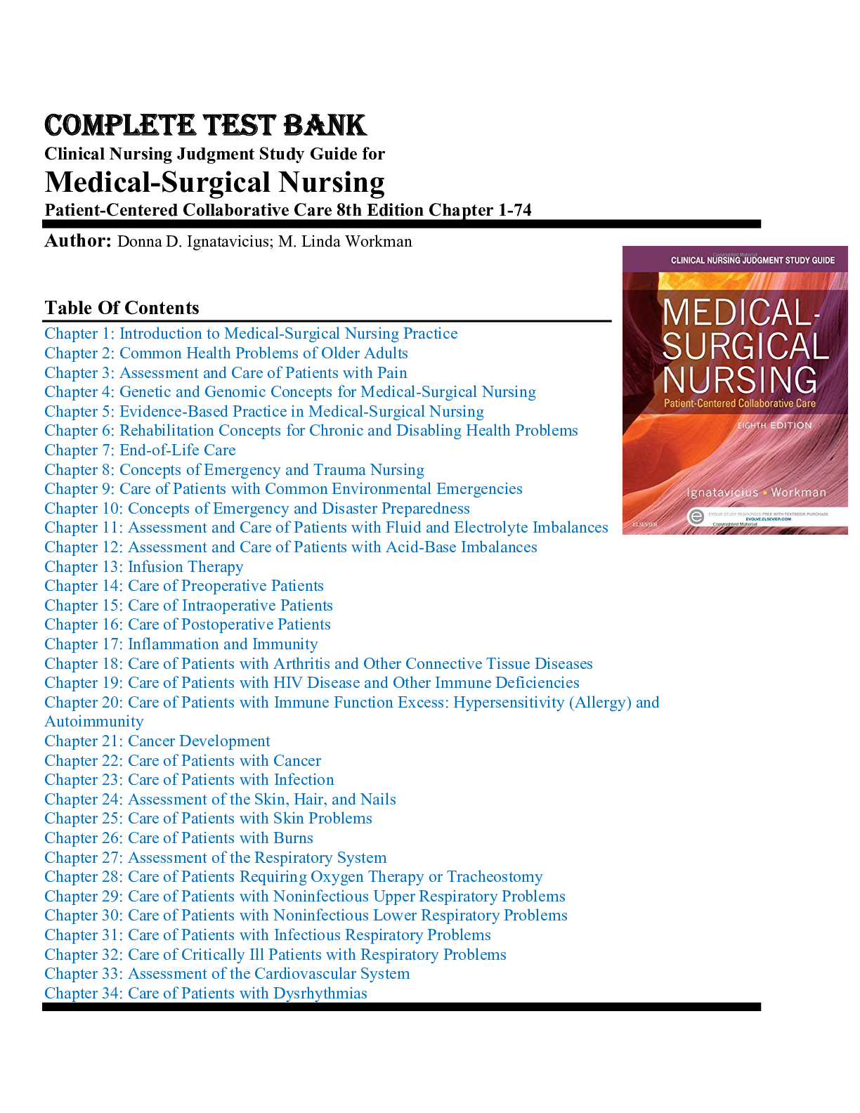 Preview of Clinical Nursing Judgment Study Guide for Medical-Surgical Nursing Patient-Centered Collab